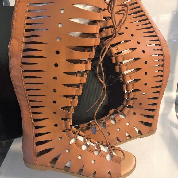 torrid Shoes - Torrid Cognac Cut Out Gladiator Sandals - 6W